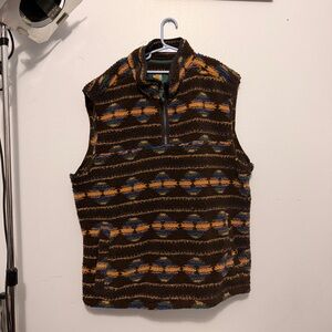 Brown Patterned Men's Puffer Vest